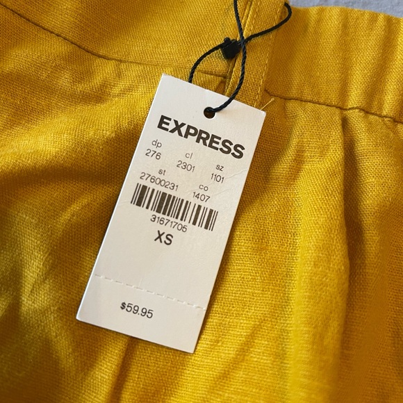 Mustard yellow NWT high waisted shorts from express - Picture 2 of 3